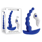 Gender X ANAL TOYS Blue Gender X BEADED PLEASURE -  11.4 cm USB Rechargeable Vibrating Anal Beads with Remote 844477020235