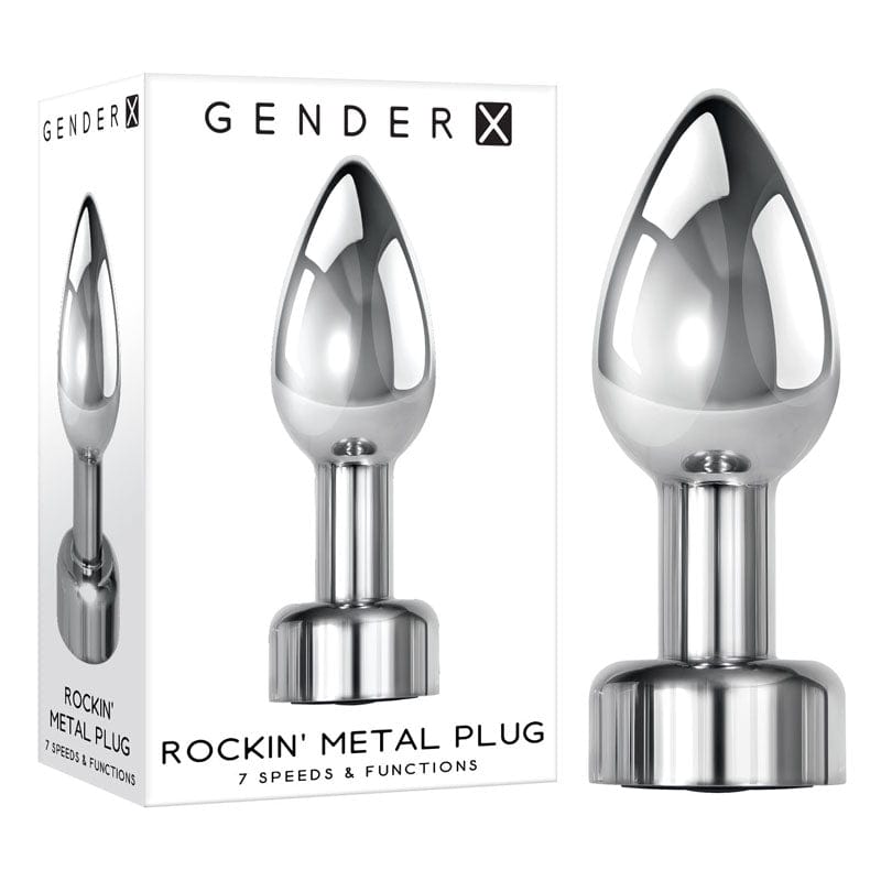 Gender X ANAL TOYS Chrome Gender X ROCKIN' METAL PLUG - Metallic 9.3 cm USB Rechargeable Butt Plug 844477019086
