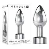 Gender X ANAL TOYS Chrome Gender X ROCKIN' METAL PLUG - Metallic 9.3 cm USB Rechargeable Butt Plug 844477019086