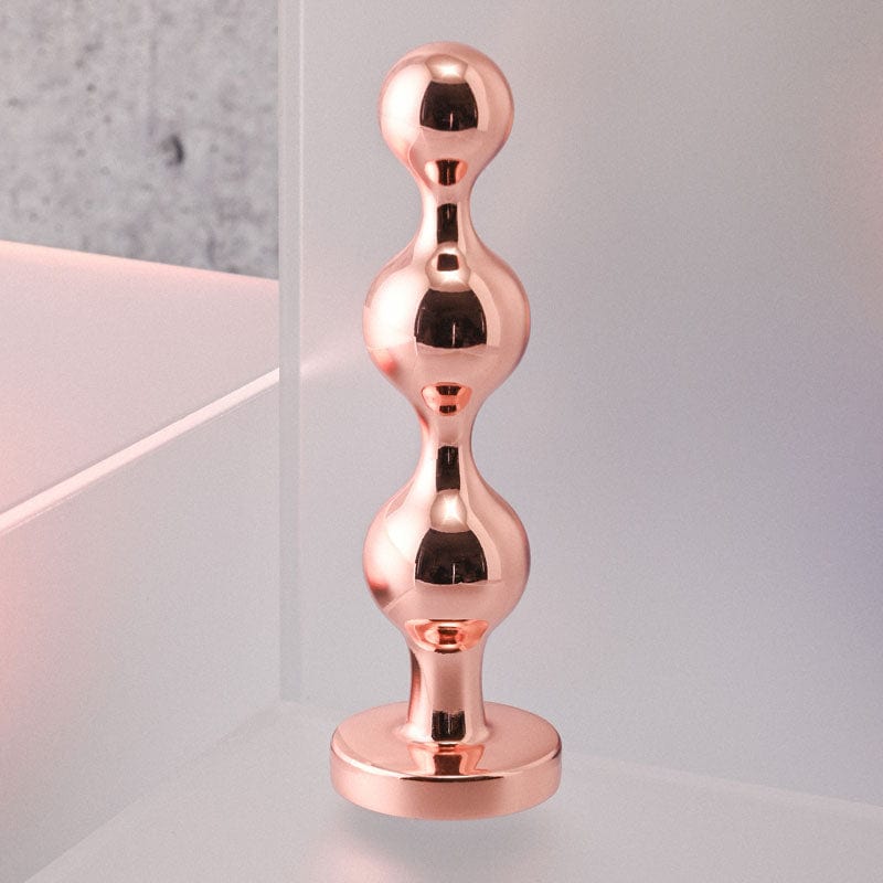 Gender X ANAL TOYS Rose Gold Gender X GOLD DIGGER SMALL -  Small Butt Plug with Black Gem Base 844477019123