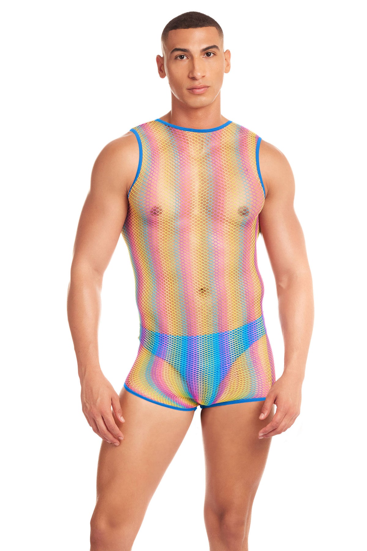 Rainbow Pride Star Small Medium 2pc Bodysuit Set by Pink Lipstick Multi Bodystocking