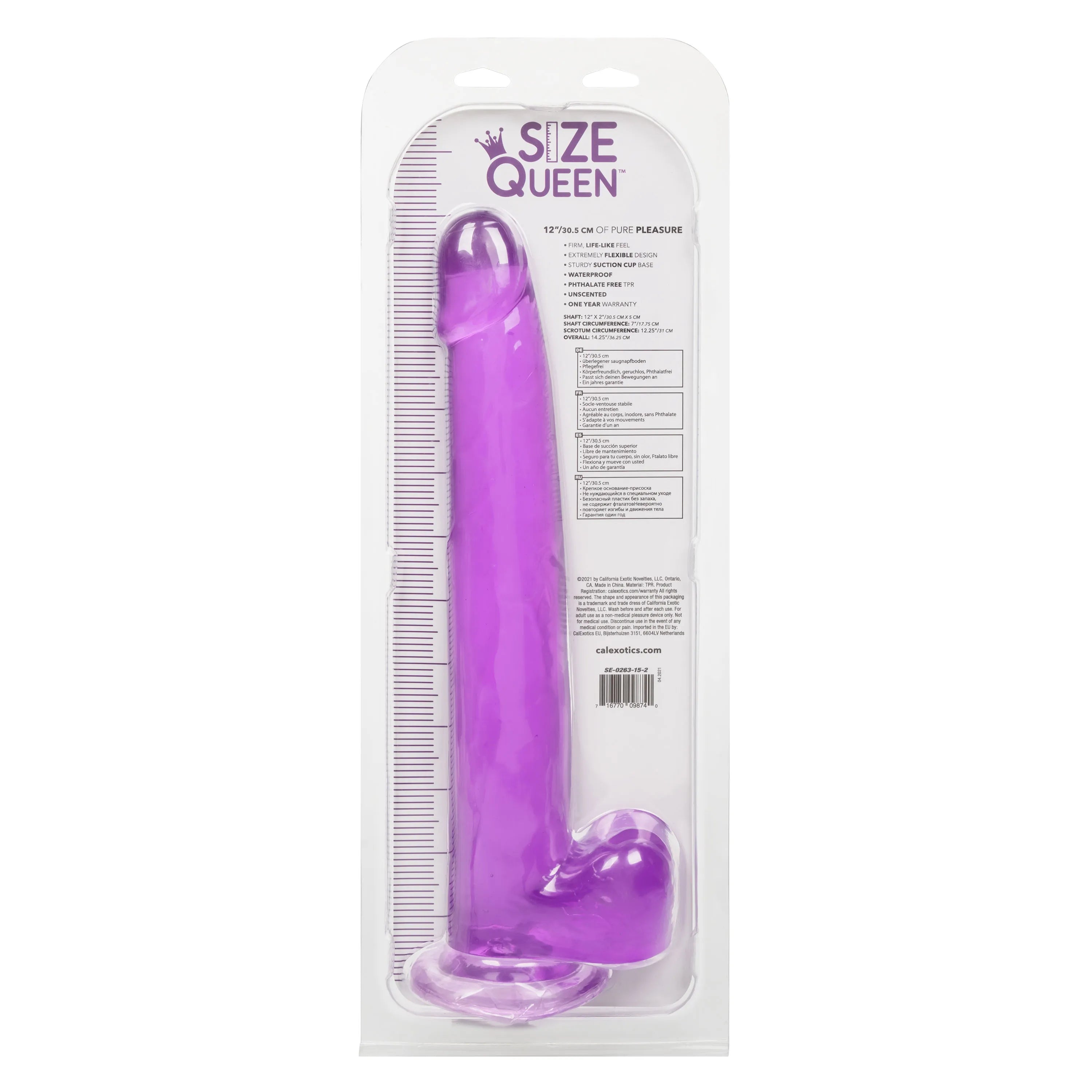 Size Queen 12 Inch Realistic Dildo – Firm 30.5 Cm Dildo Purple > Dildos > Large Dildos