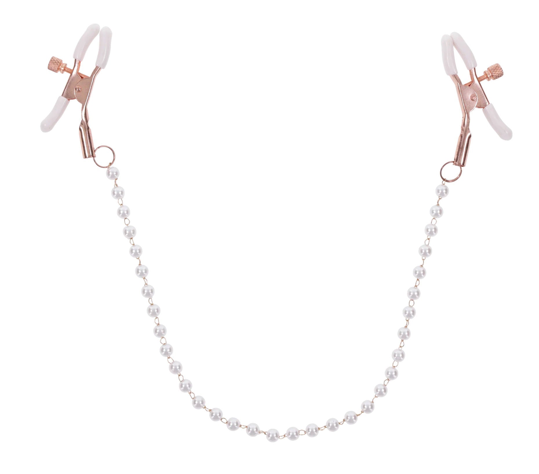 Peaches N Creame Pearl Nipple Clamps (Pink) – Adjustable Nipple Clamps Bondage & Fetish Toys