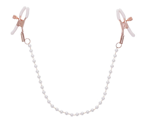 Peaches N Creame Pearl Nipple Clamps (Pink) – Adjustable Nipple Clamps Bondage & Fetish Toys