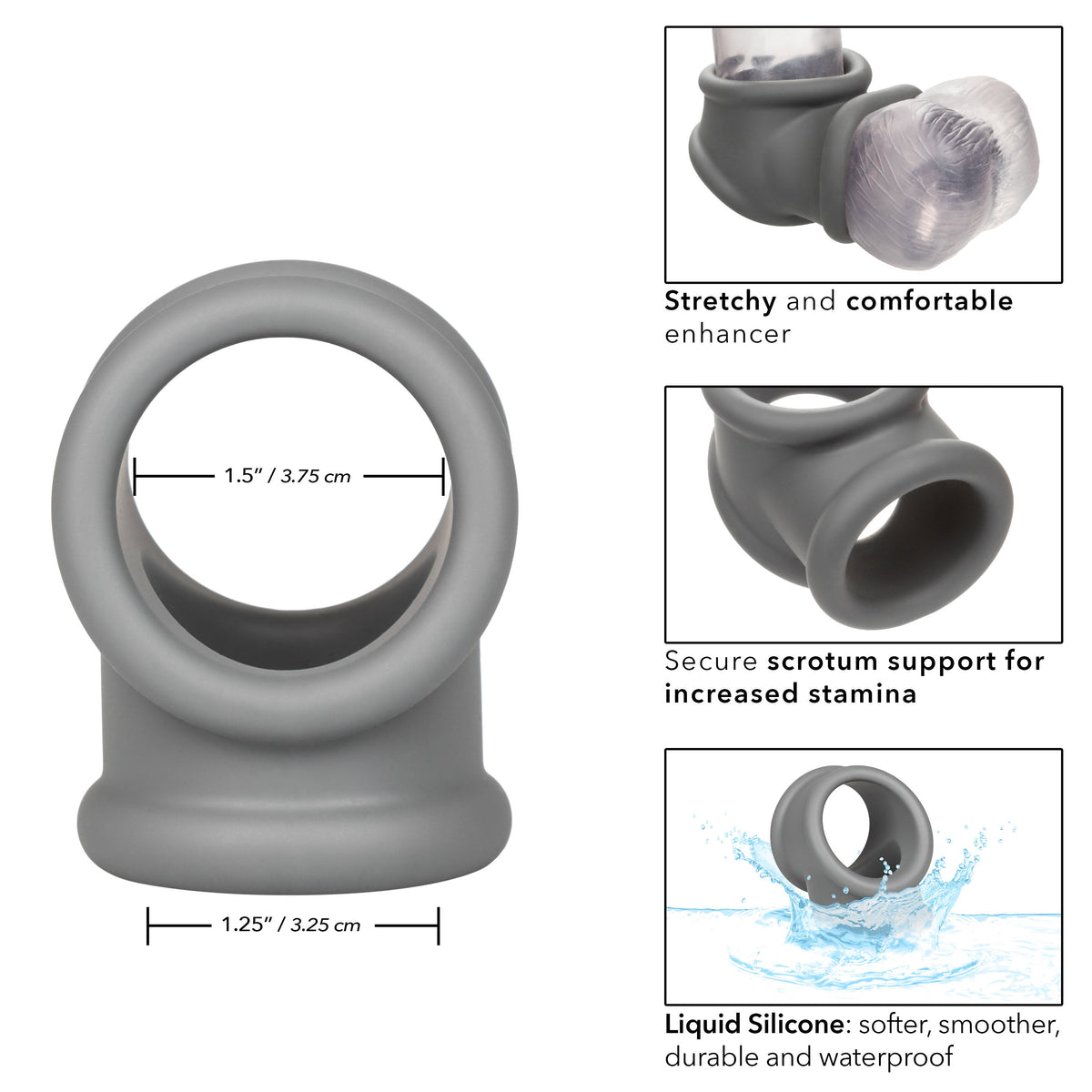 Alpha Liquid Silicone Precision Ring (Gray) – Ultra Stretchy Cock Ring > Cock Ring > Sling