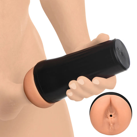 Mistress Vibrating Ass Masturbator Soft Stretchy Realistic Skin Tone with 4 Speeds and 7 Vibration Patterns Waterproof IPX6 Strokers - Auto