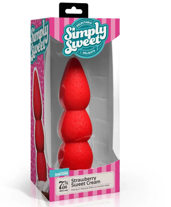 Strawberry Sweet Cream Premium Silicone 7.8" Dildo Red > Dildos > Other Dildos