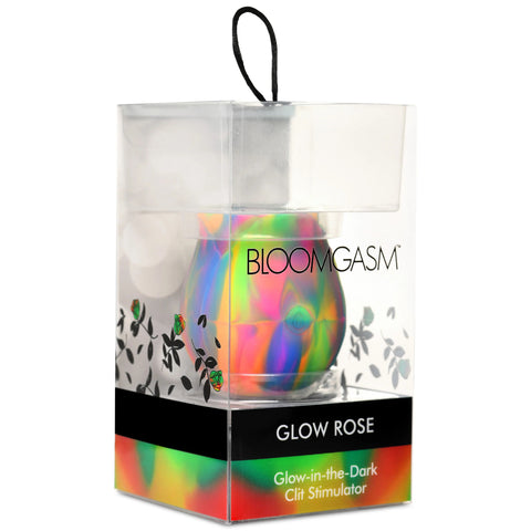 Glow Rose Rainbow Clit Stimulator with Glow-In-The-Dark Petals Multi Suction Stimulator