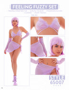 Feeling Fuzzy Lilac Festival Set with Pasties and Sarong Tie Skirt > Clothes > Plus Size Lingerie