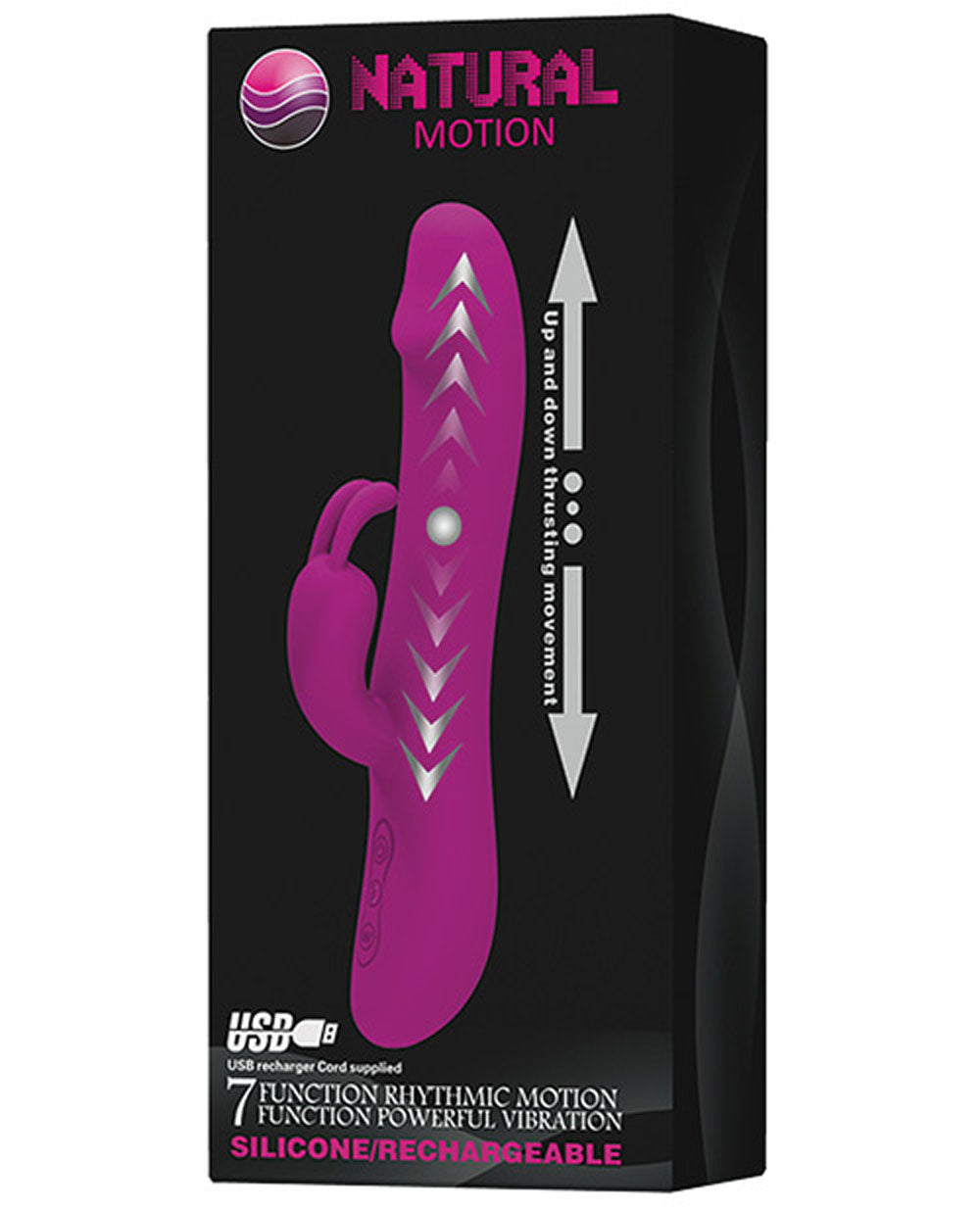 Pretty Love Natural Motion Thrusting Rabbit Vibrator With 7 Functions Purple VIBRATORS-RABBIT-MULTI