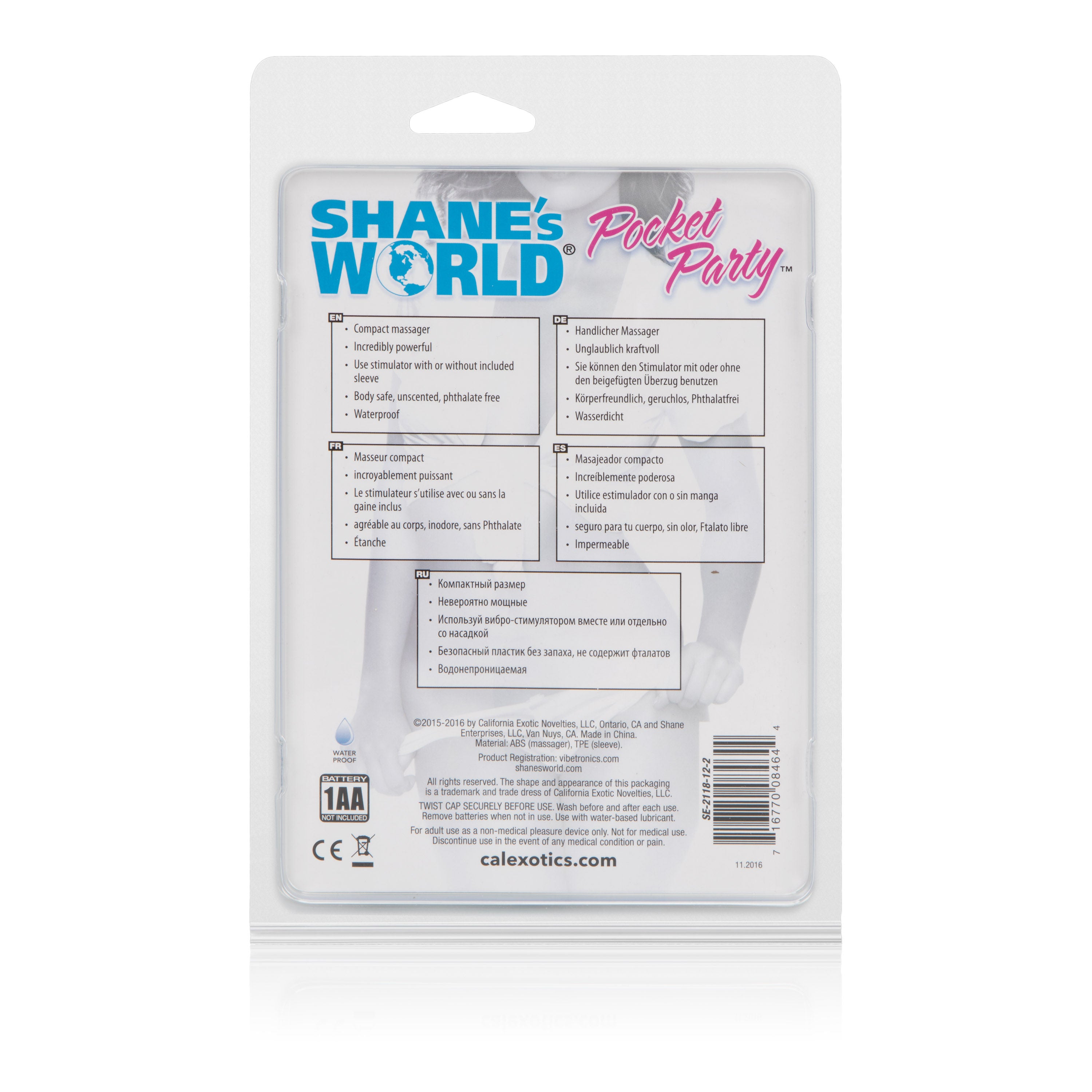 Shanes World Pocket Party Blue Rabbit Style Adult Massager VIBRATORS-RABBIT