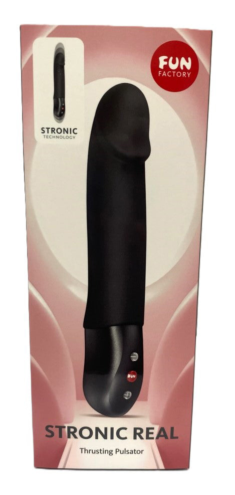 Fun Factory Stronic Real – USB Rechargeable Medical-Grade Silicone Thrusting Vibrator Black > Vibrators > Standard Vibrators