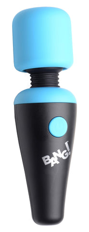 BANG! 10X Vibrating Mini Silicone Wand Blue with Flexible Neck and USB Rechargeable > Sex Toys For Ladies > Wand Massagers and Attachments