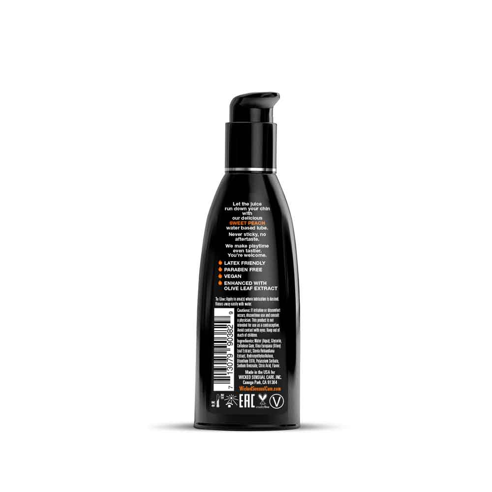 Wicked Aqua Sweet Peach Lubricant 60 ml - Delicious Water Based Formula Flavoured Lube