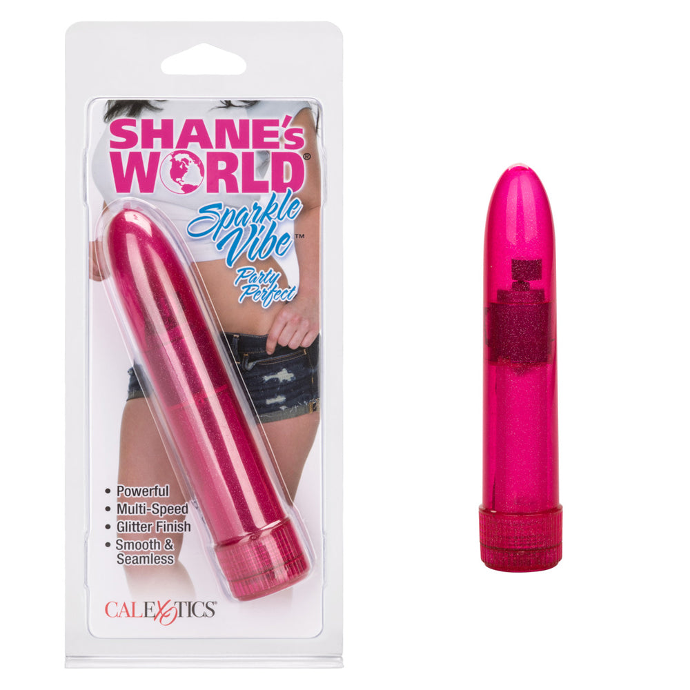 Shane's World Sparkle Vibe Pink 4.5 Inch Compact Multi-Speed Vibrator with Glitter Finish Vibrators