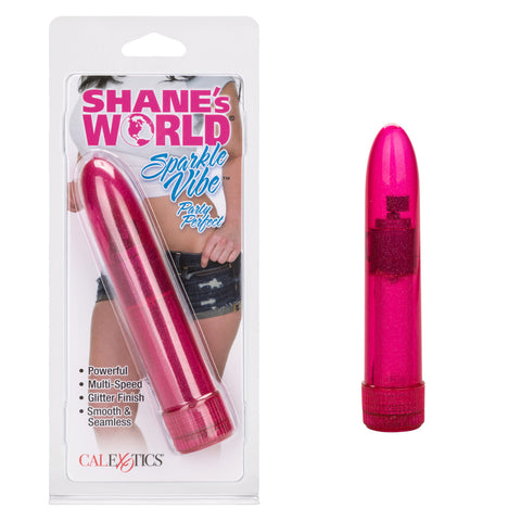 Shane's World Sparkle Vibe Pink 4.5 Inch Compact Multi-Speed Vibrator with Glitter Finish Vibrators
