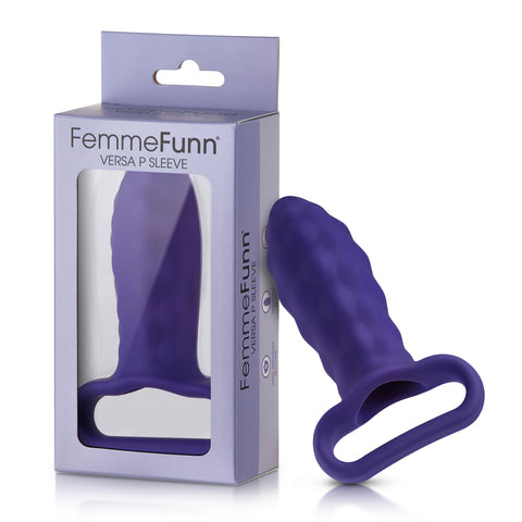 Versa P Sleeve Dark Purple Textured Silicone Sex Toy Sleeve Butt Plugs