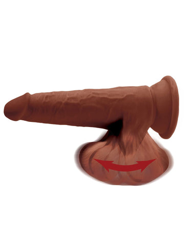 8 Inch Triple Density Cock With Swinging Balls - Brown Brown Dildos & Dongs