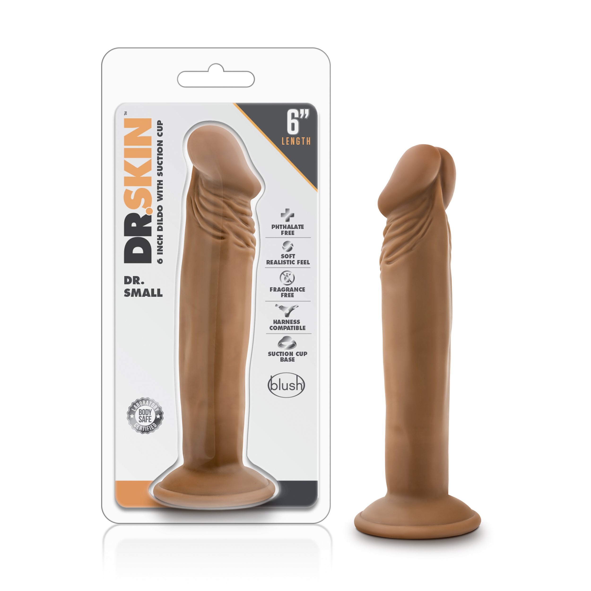 Blush Dr Skin Small 6 Inch Suction Cup Dildo Mocha Color > Dildos > Realistic Dildos