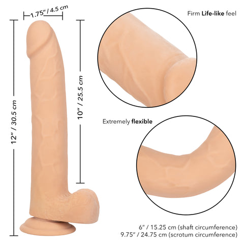 Size Queen 10 Inch Realistic Dildo in Ivory for Adults Dongs Realistic