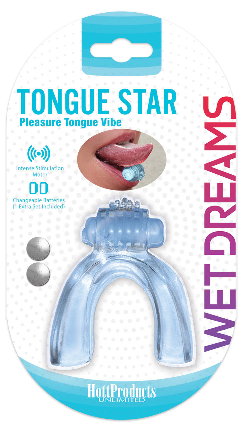Wet Dreams Tongue Star Blue Vibrator for Oral Pleasure Fun Blue Vibrators
