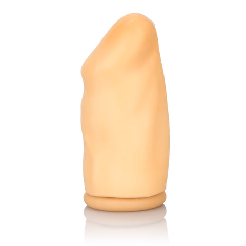 Smooth 3 Inch Ivory Latex Penis Extension with Roll Down Sleeve Beige SLEEVES
