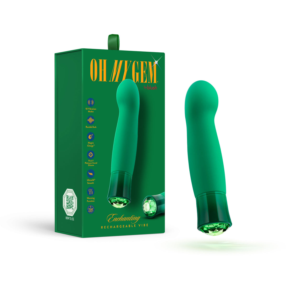Oh My Gem Enchanting Emerald – G Spot Vibrator Green > Sex Toys For Ladies > G-Spot Vibrators