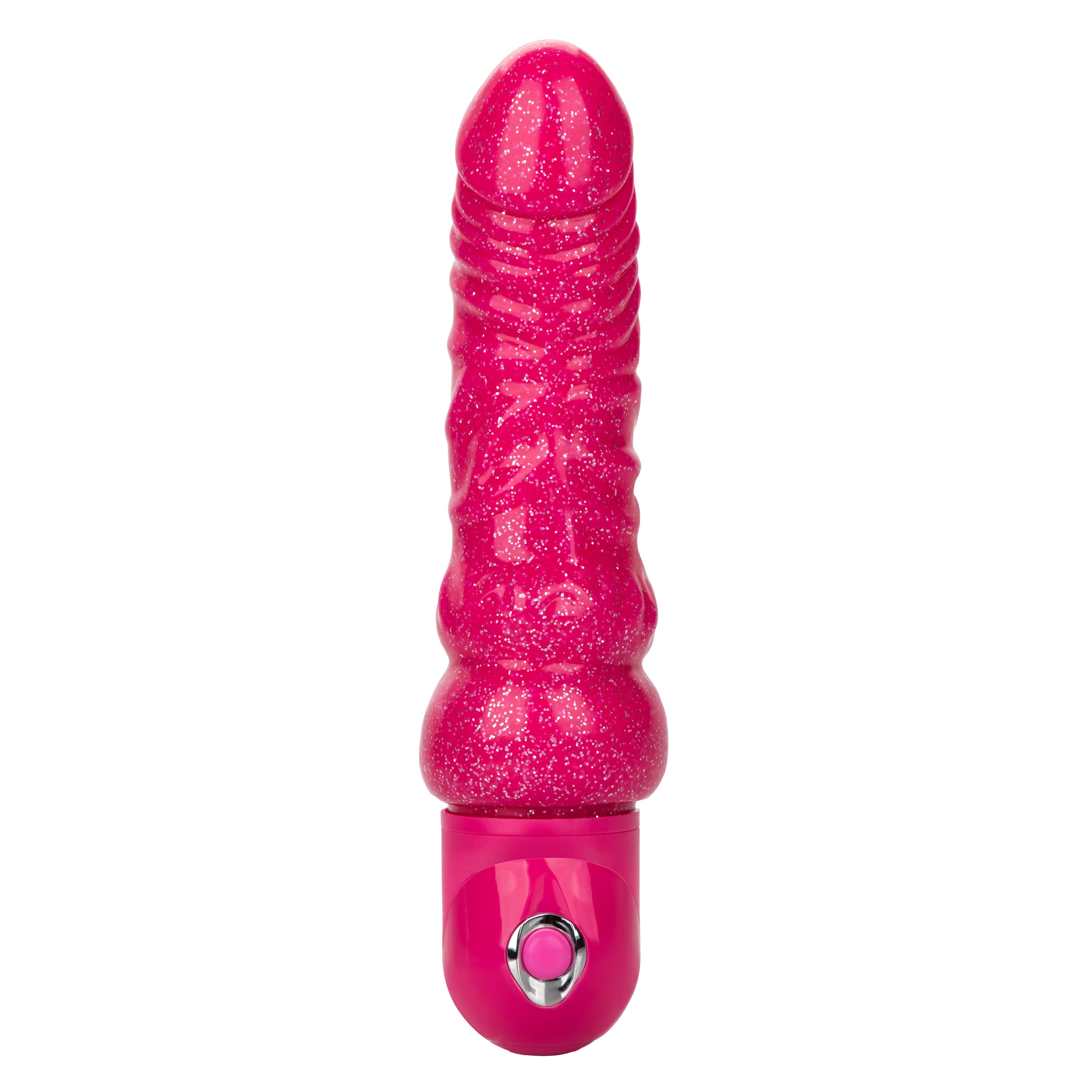 Naughty Bits Lady Boner Bendable Personal Vibrator Pink Glitter 10 Function Waterproof Vibrators