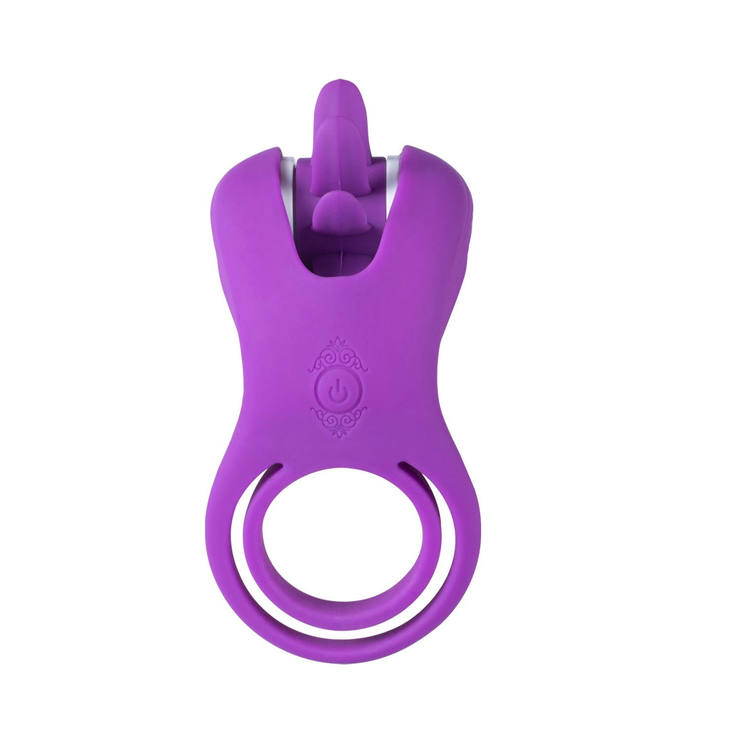 Roxy Purple Tongue Clit Licker Dual Loop Penis Ring Toy Cock Rings Vibrating