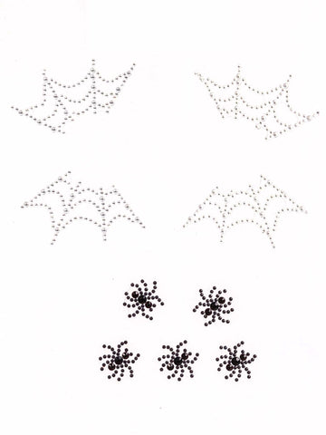 Spider Web Face Jewels Sticker Costume Accessory for Halloween Default Title Body Jewelry (Non Piercing)