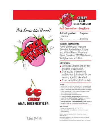 Smack That Cherry Flavoured Anal Desensitiser 44ml Tube Anal Lubricant
