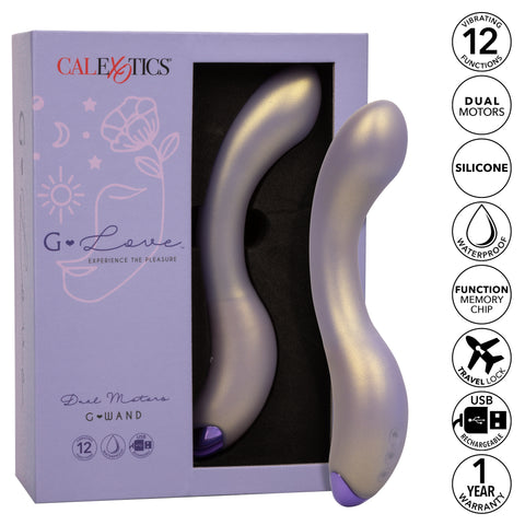G-Love G-Wand Curved Adult Intimacy Massager with Dual Action Vibrators