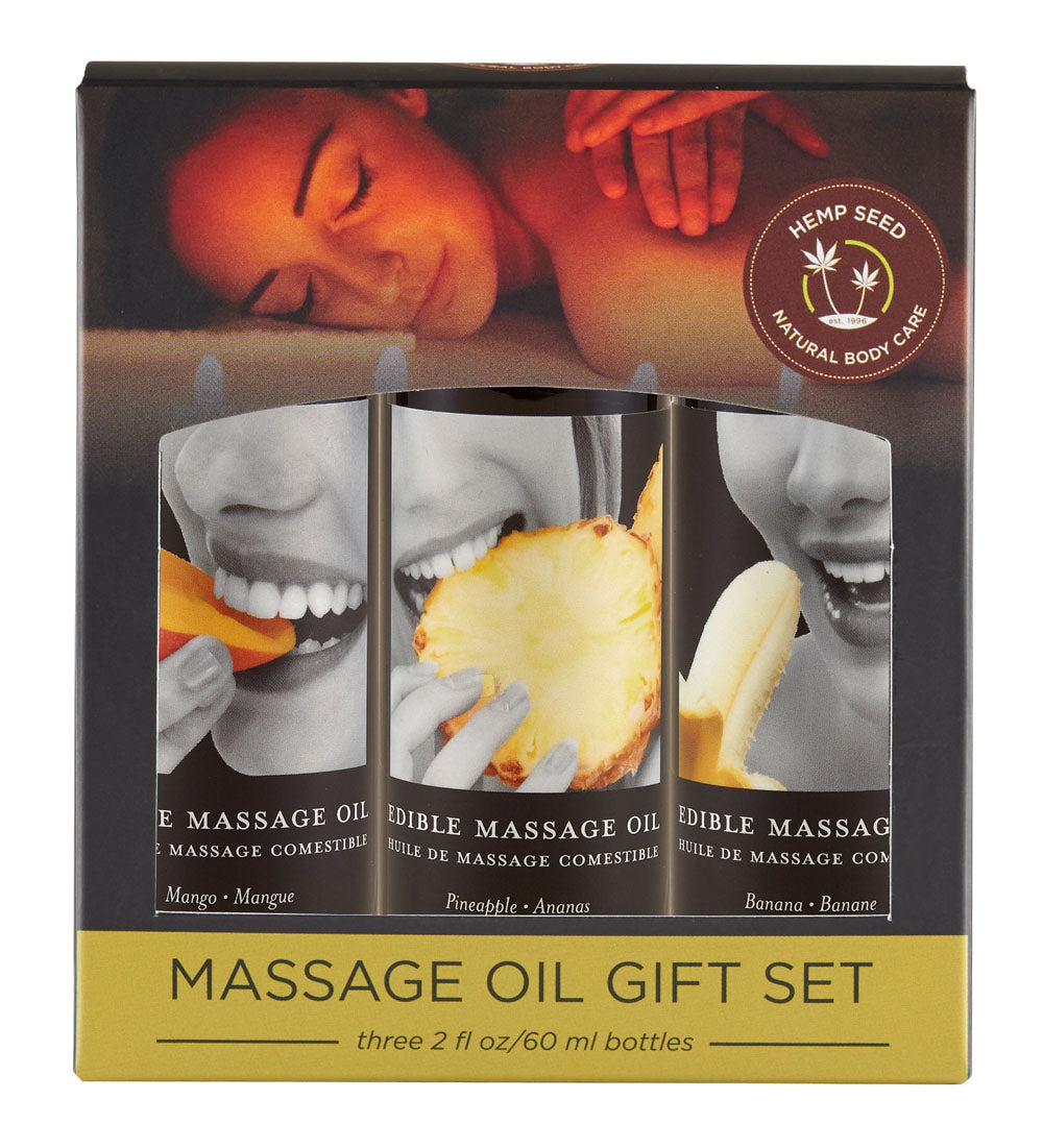 Edible Tropical Massage Oil Trio 3 x 59 ml - Mango Pineapple Banana Default Title Massage Oil