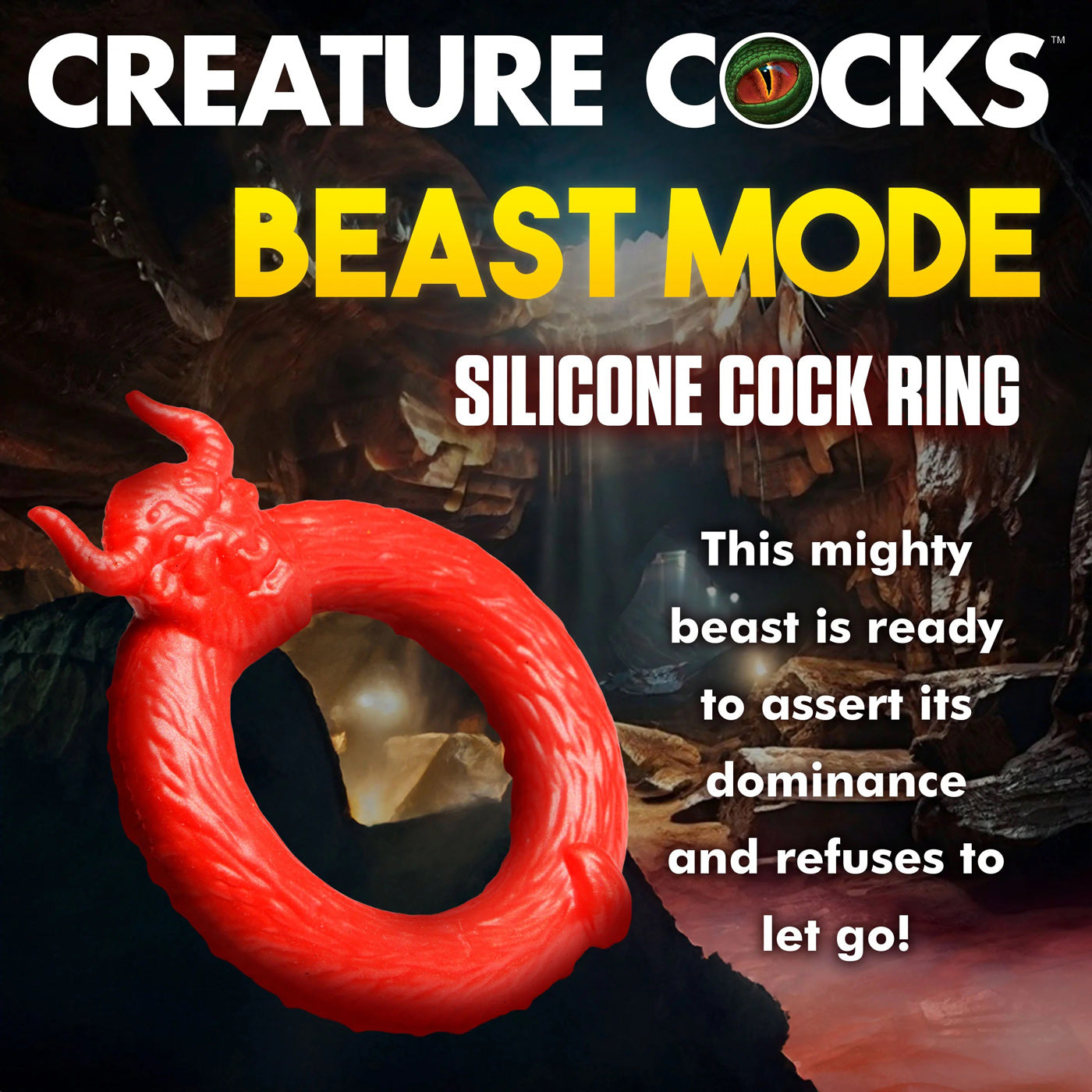 Beast Mode Silicone Cock Ring in Red for Adult Intimacy Use COCK RINGS