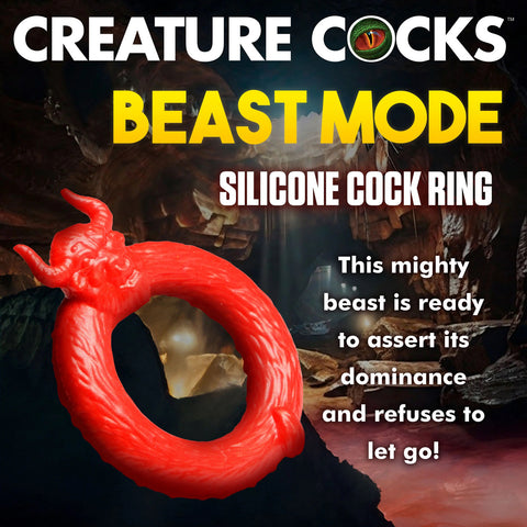 Beast Mode Silicone Cock Ring in Red for Adult Intimacy Use COCK RINGS