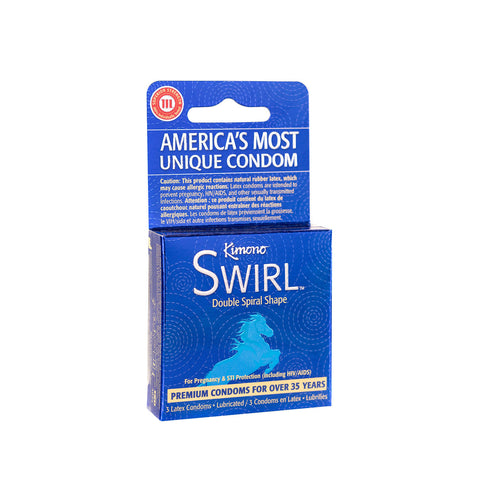 Kimono Swirl 3 Pack Condoms with Double Helix Stimulating Design Default Title Condoms