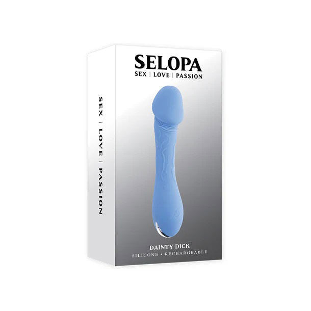 Dainty Dick Slim Silicone (Pink) – Rechargeable Slim Silicone Vibrator Blue Vibrators