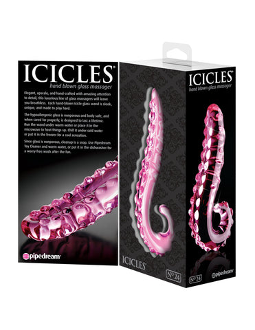 Icicles Pink Glass Massager Handcrafted Luxurious Glass Toy > Sex Toys > Glass