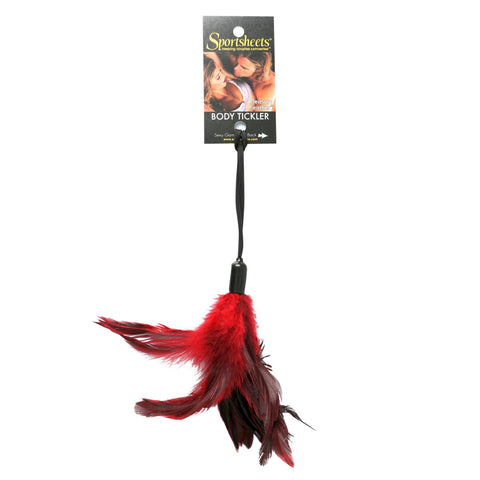 Pleasure Feather Black Feather Tickler with Wrist Cord for Adults Whips & Paddles