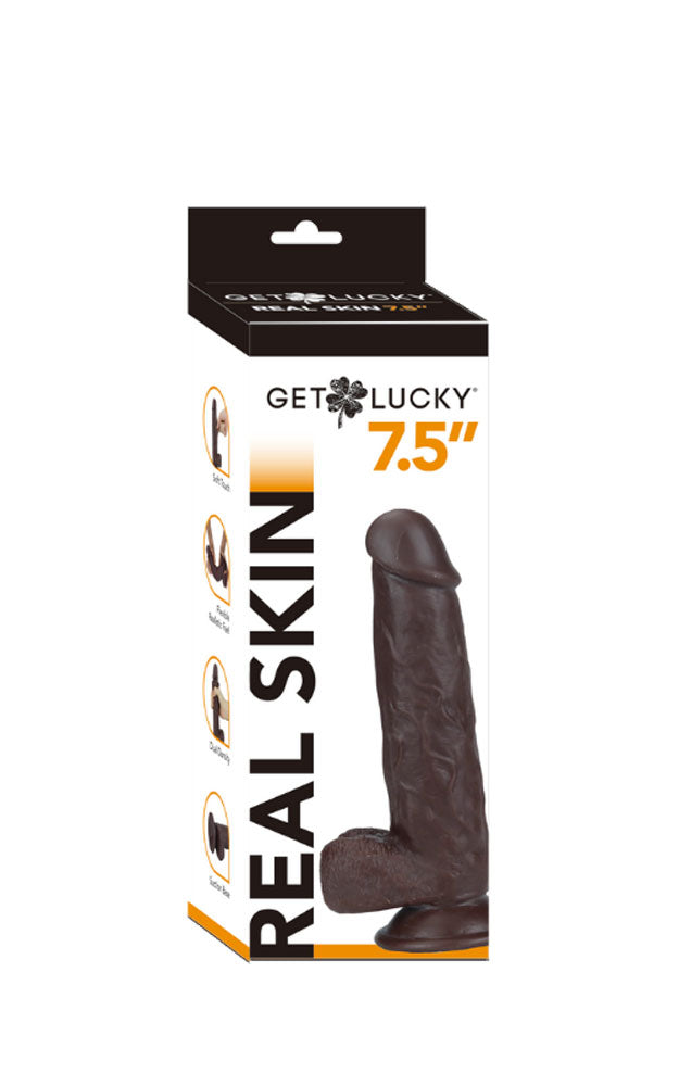 Get Lucky 7.5 Inch Realistic Dark Brown Dildo > Dildos > Realistic Dildos