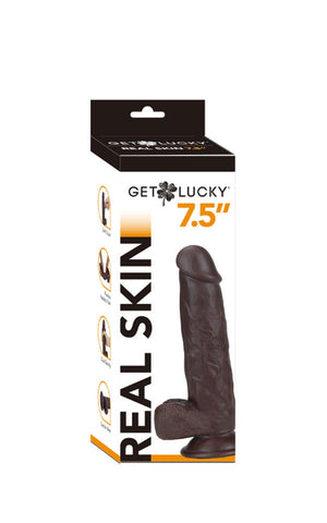 Get Lucky 7.5 Inch Realistic Dark Brown Dildo for Adults Dongs Realistic