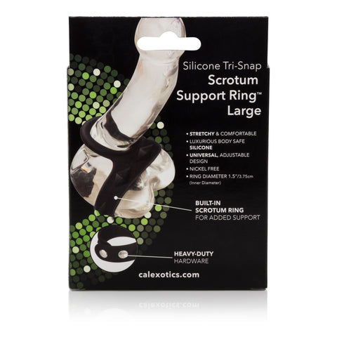 Silicone Adjustable Tri-Snap Scrotum Support Ring Large COCK RINGS Sling