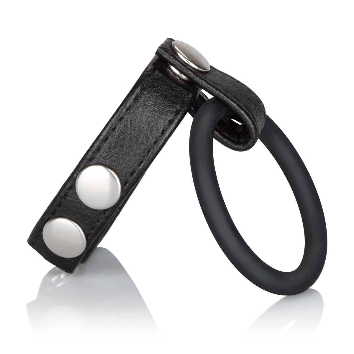 Medium Adjustable Leather Ball Spreader with Comfort Fit Strap Black Ball Stretcher
