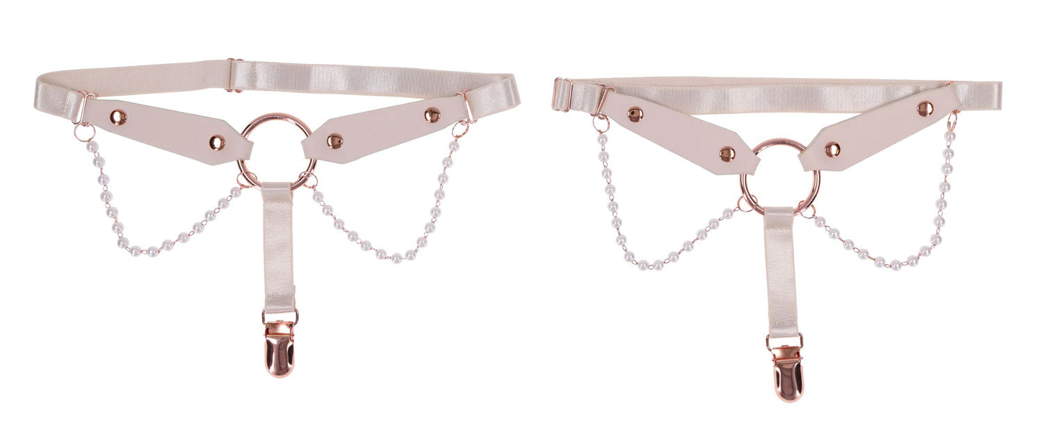 Peaches N Creame Pearl Garters (Peach) – Elegant Garters > Clothes > Hosiery > Garterbelt Sets