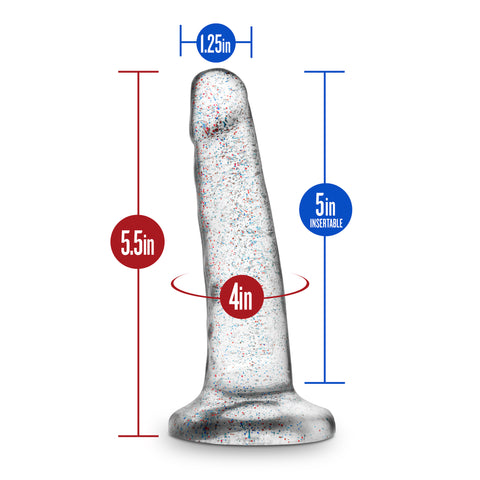 Naturally Yours Glitter Dong Clear 5.5 Inch Dildo DONGS