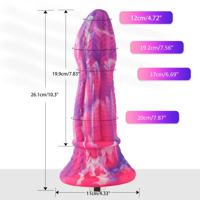 HiSmith Silicone Viper Rose (Pink) – Textured Silicone Fantasy Dildo > Sex Toys > Sex Machines > Attachments