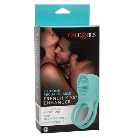 Silicone Rechargeable Vibrating French Kiss Enhancer Ring Cock Rings Vibrating