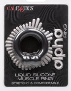 Alpha Liquid Silicone Muscle Ring Stretchy Comfortable Enhancer Ring Black > Cock Ring > Single