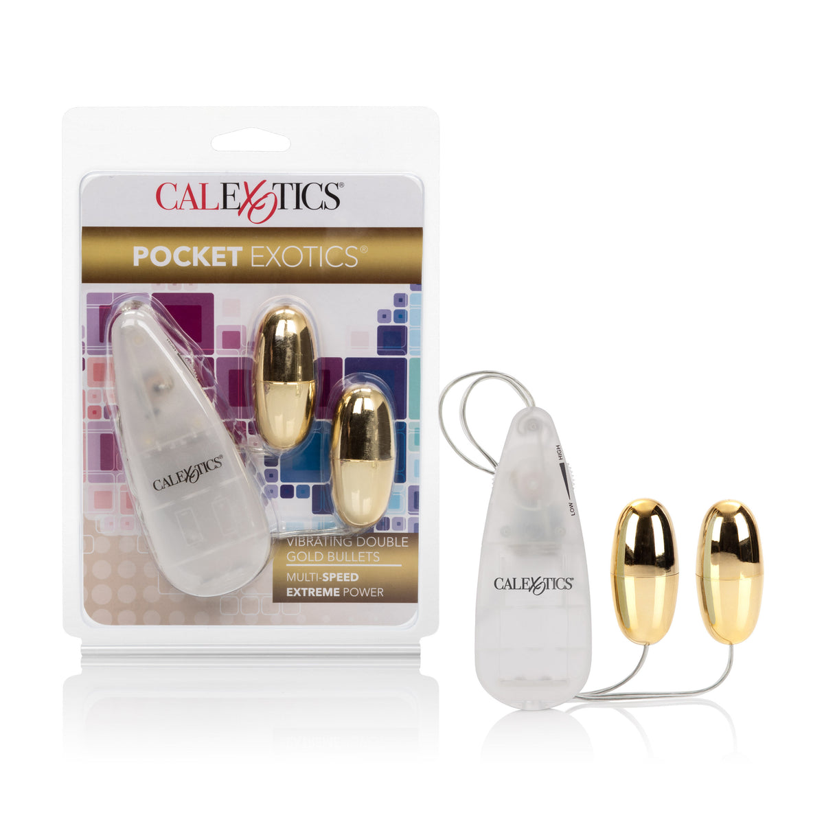 CalExotics Pocket Exotics Double Gold Bullet Vibrator Compact Gold BULLETS