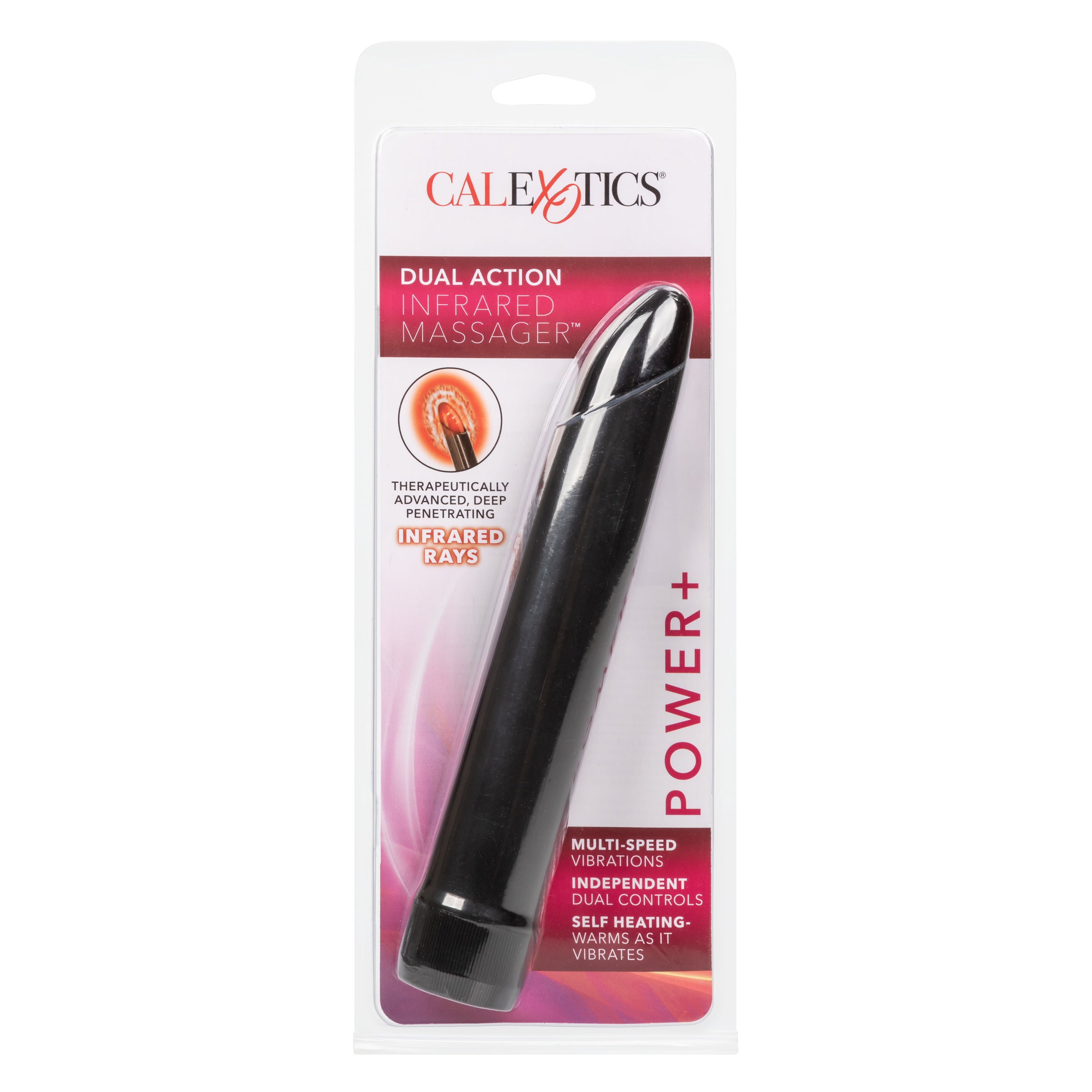 Dual Action Infrared Warming Massager for Therapeutic Intimacy Black Vibrators
